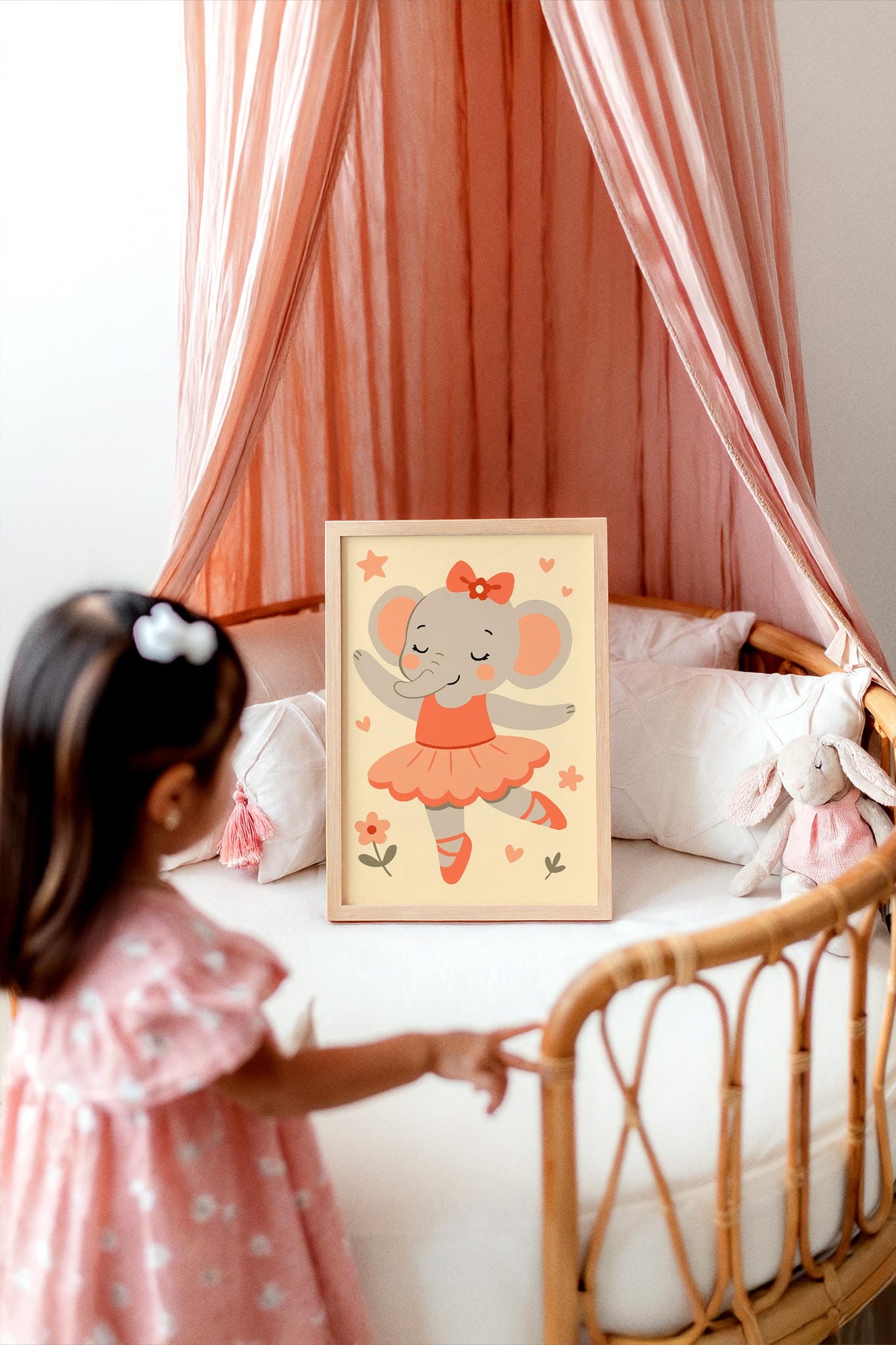 Cute Elephant Ballerina – Nursery Wall Art