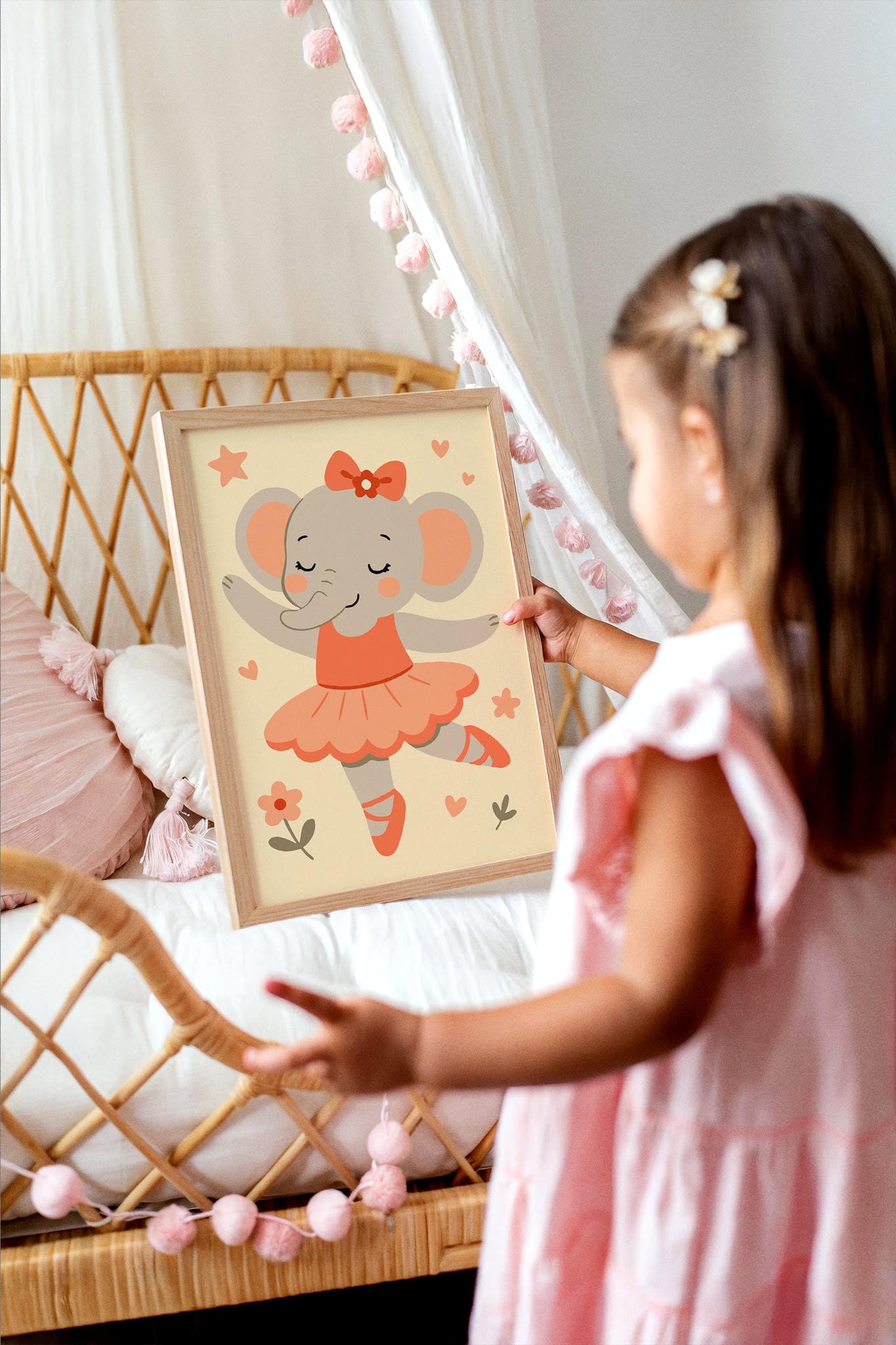 Cute Elephant Ballerina – Nursery Wall Art