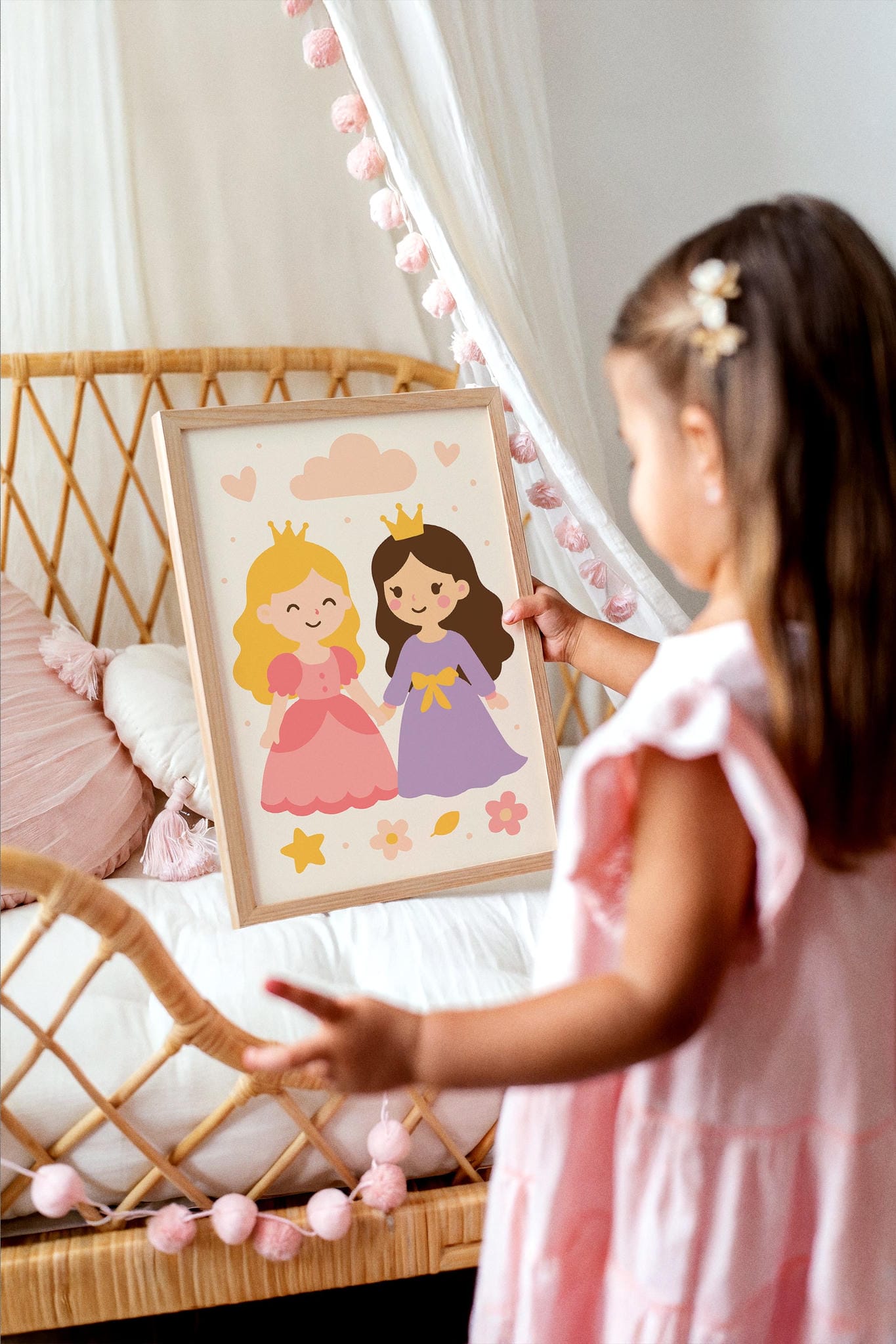 Playful Princesses Poster – Girls’ Room Decor