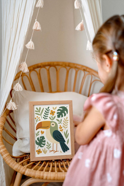 Cute Toucan Print - Jungle Kids Wall Art