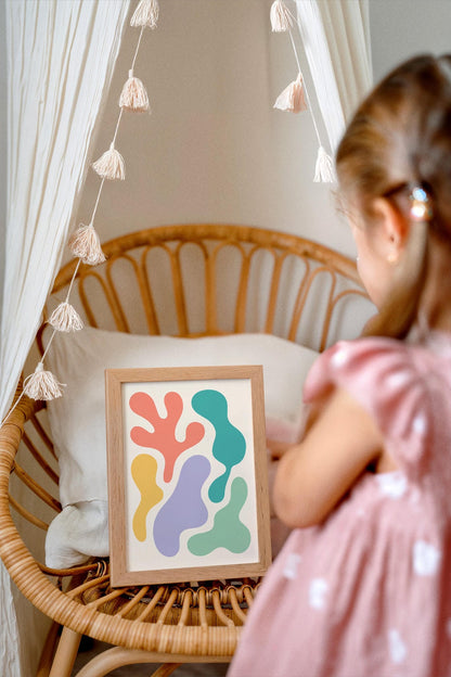 Colorful Abstract Shapes Kids Room Poster