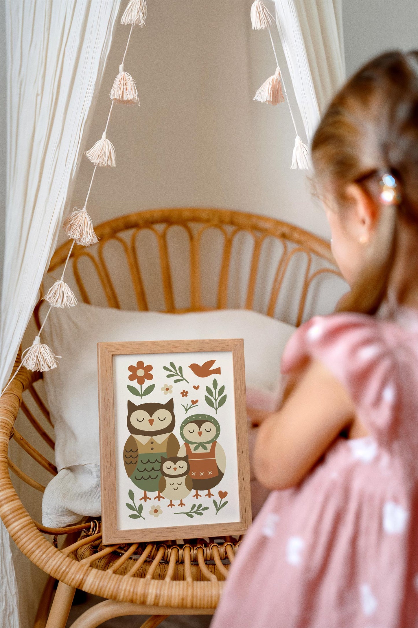Owl Family Poster – Farmhouse Kids Wall Art