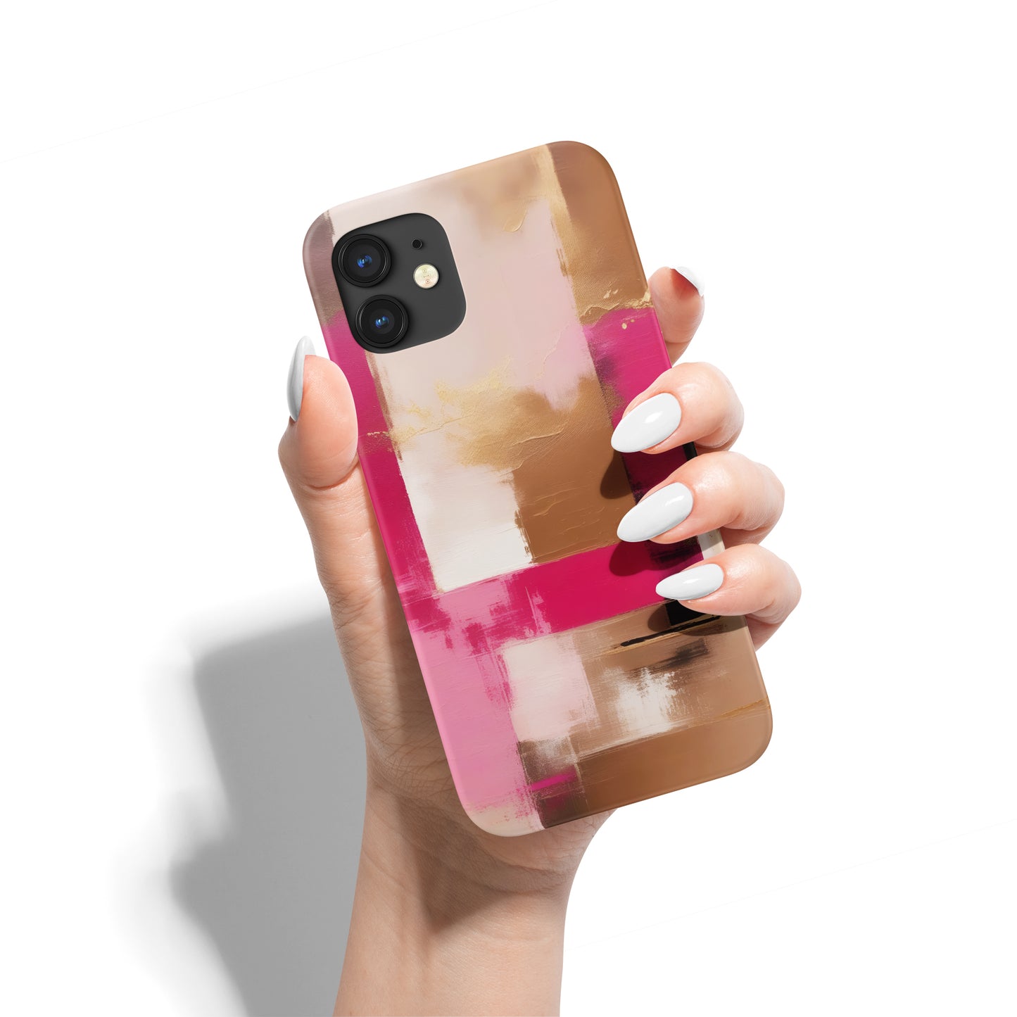 Beige and Pink Painting iPhone Case