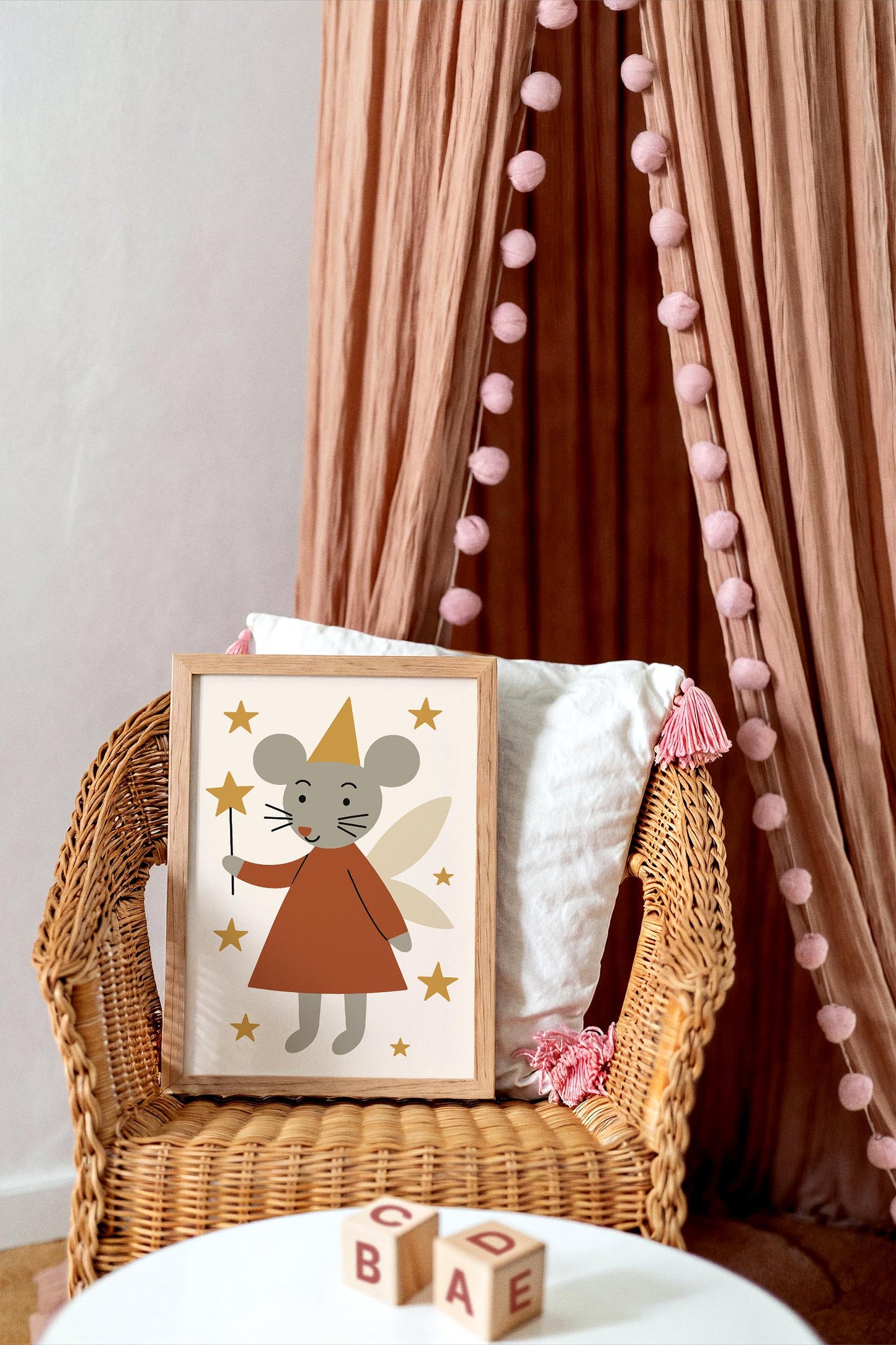 Cute Mouse Fairy Print – Scandinavian Nursery Decor