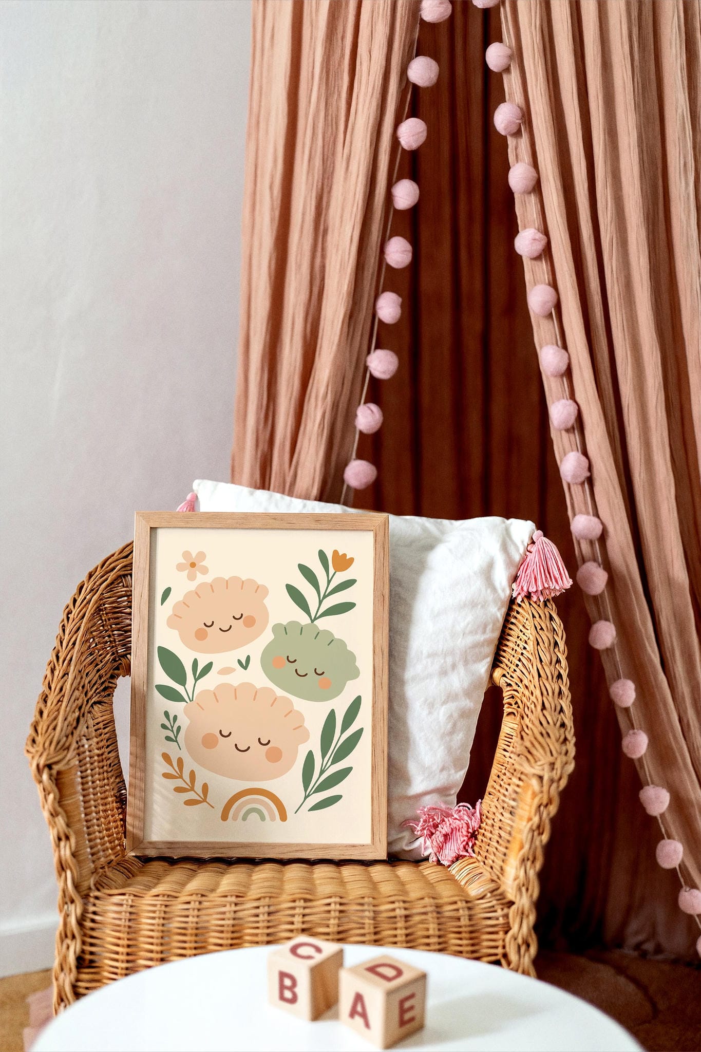 Cute Dumplings Poster – Nursery Food Print