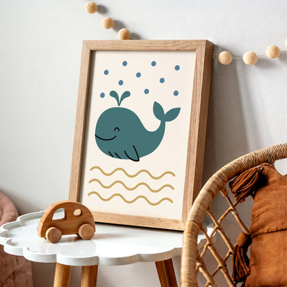 Whale Nursery Poster - Kids Room Decor