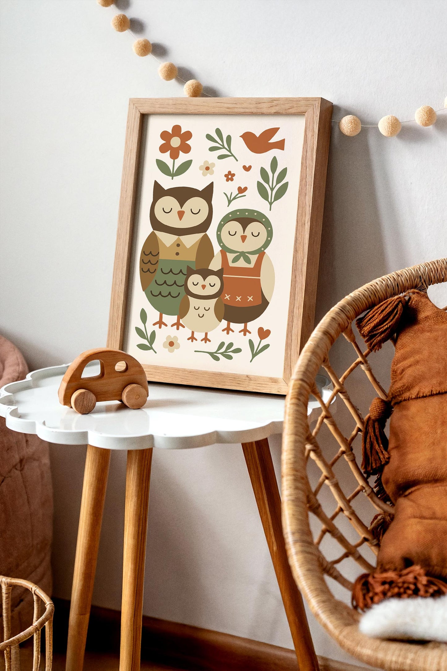 Owl Family Poster – Farmhouse Kids Wall Art