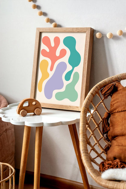 Colorful Abstract Shapes Kids Room Poster