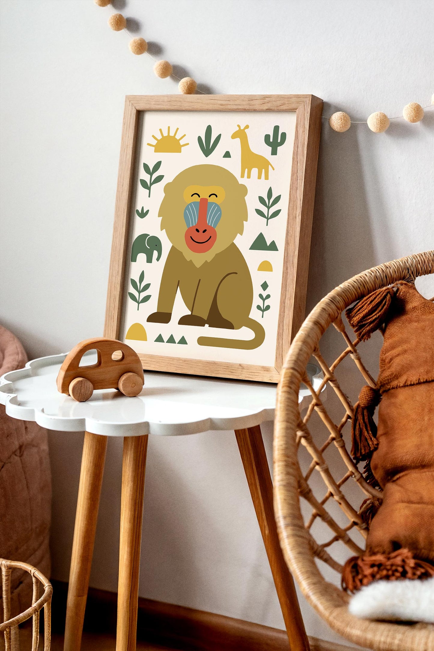 Mandrill Portrait Poster – Jungle Wildlife Wall Art