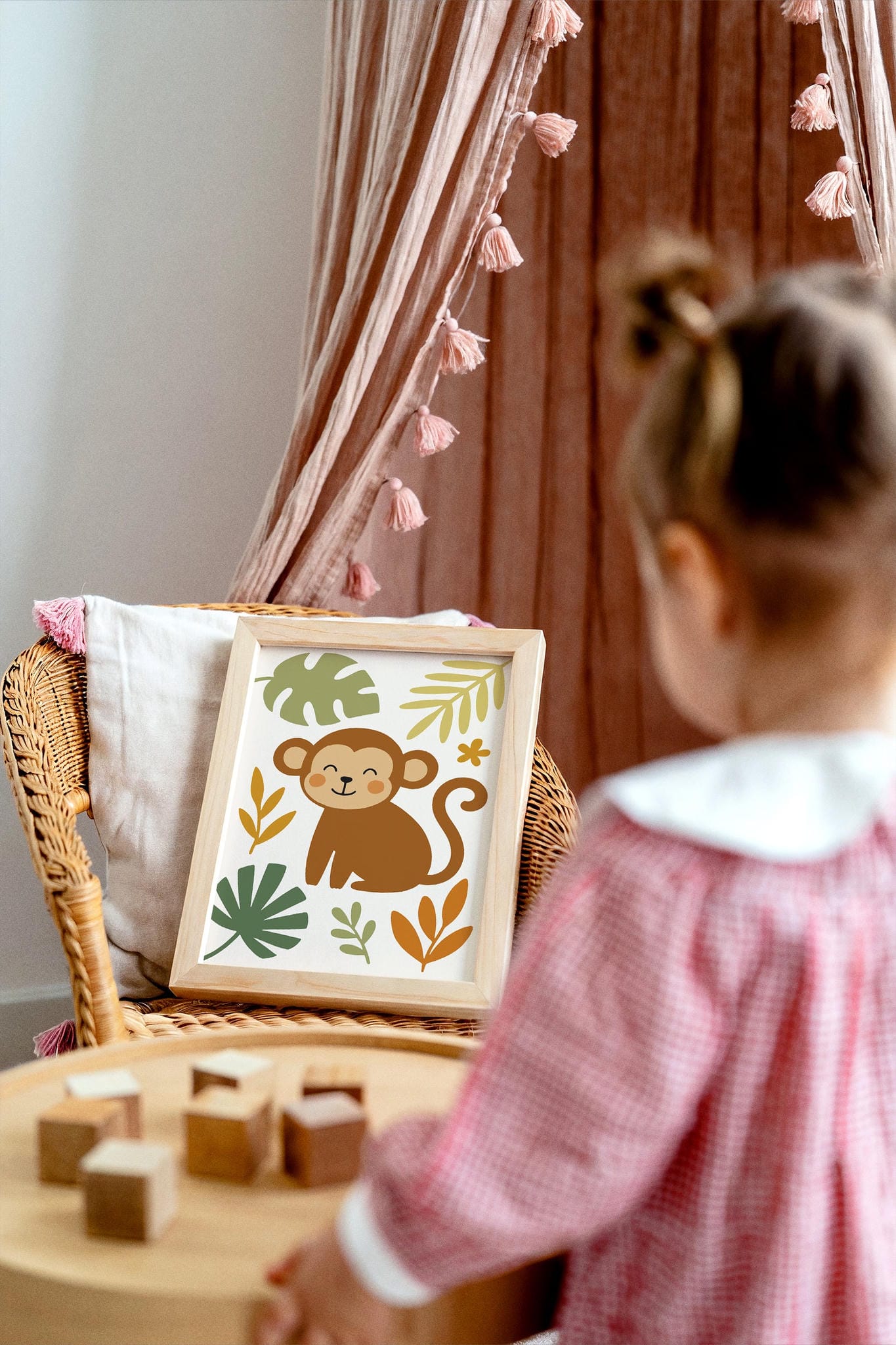 Cute Little Monkey – Jungle Wall Art for Kids