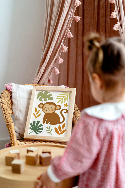 Cute Little Monkey – Jungle Wall Art for Kids