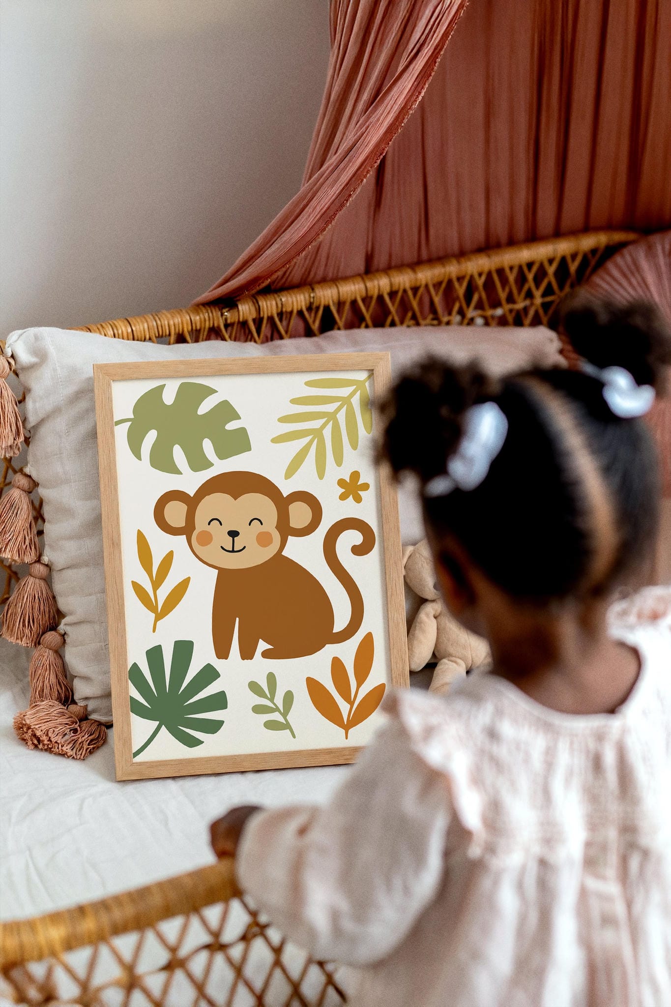 Cute Little Monkey – Jungle Wall Art for Kids