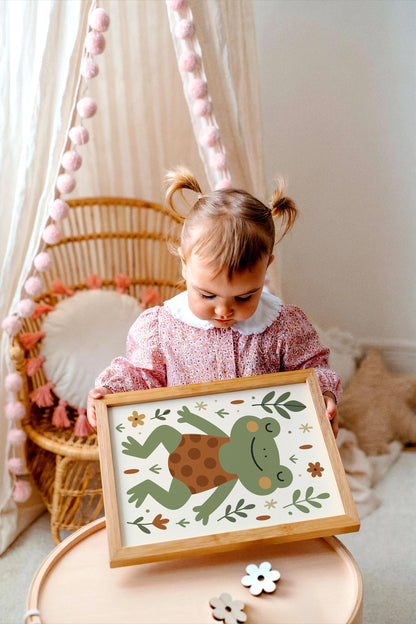 Cute Frog Print -  Kids Wall Art