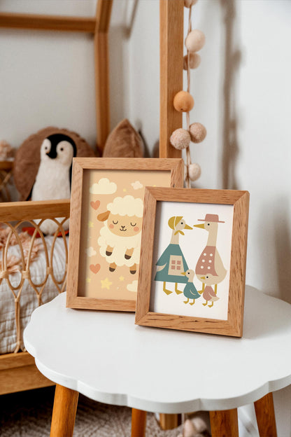 Duck Family Poster - Country Farmhouse Wall Art