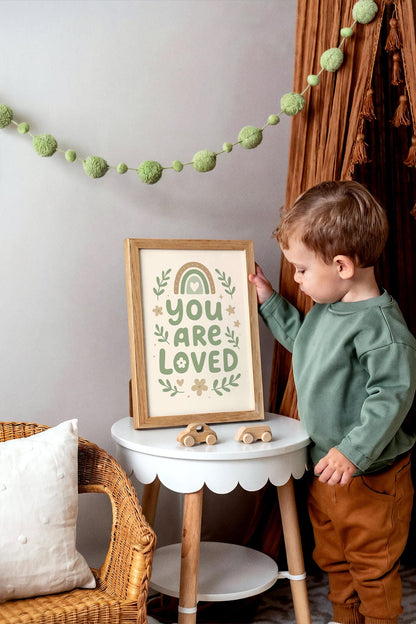 You Are Loved Print – Mint Pastel Quote Art