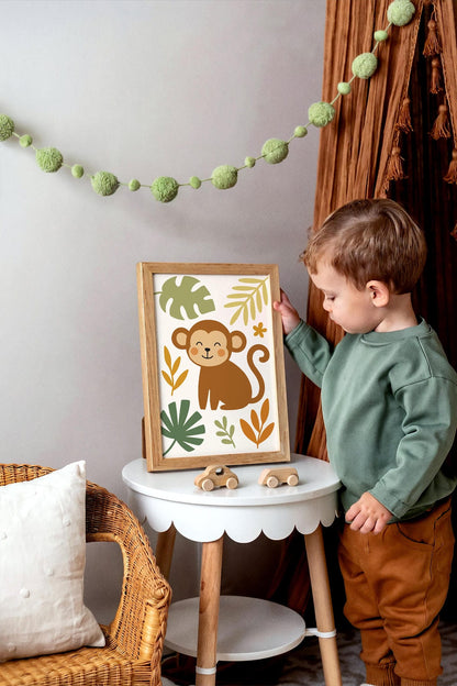 Cute Little Monkey – Jungle Wall Art for Kids