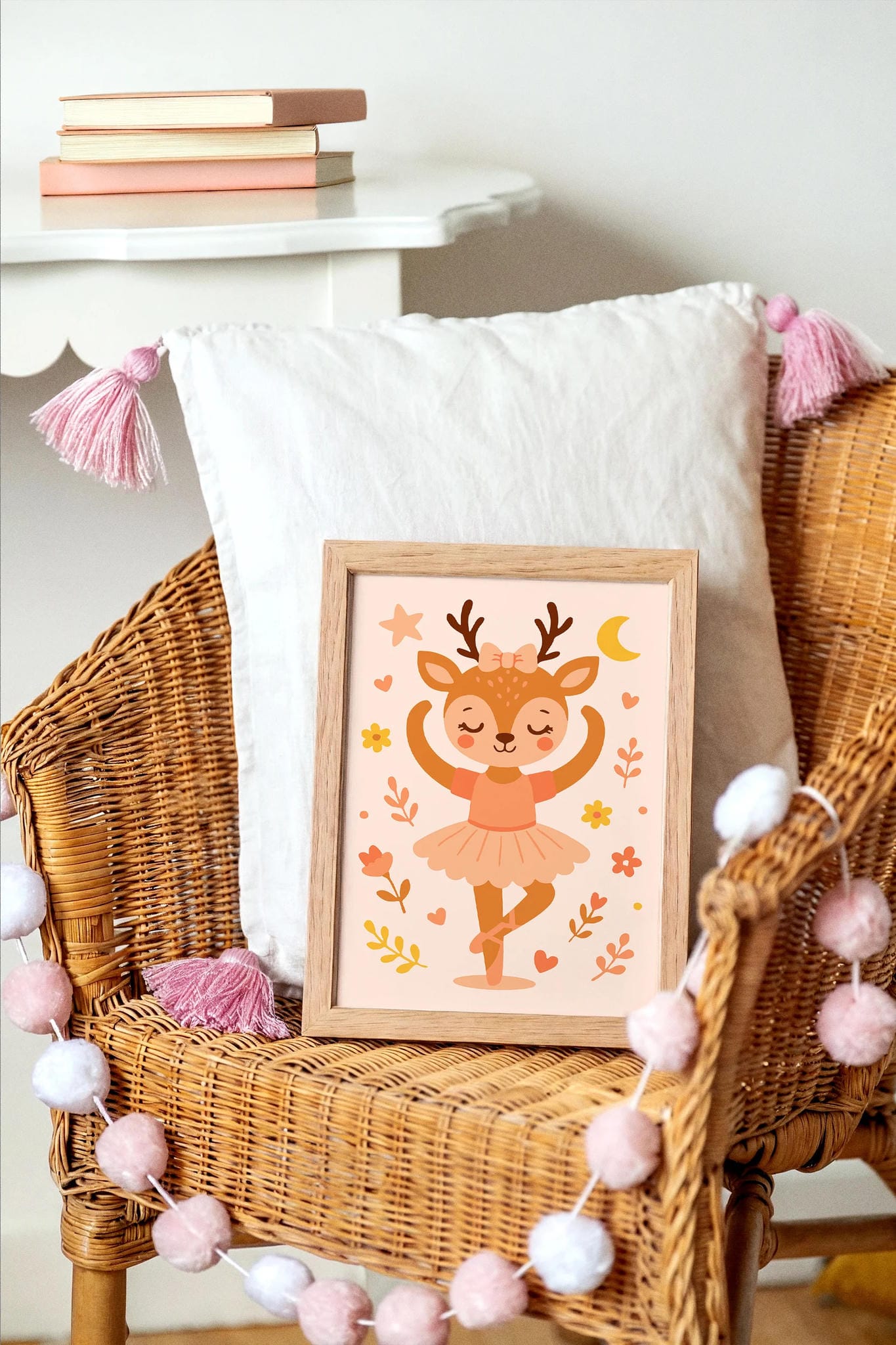 Cute Little Deer Ballerina – Kids’ Room Wall Art
