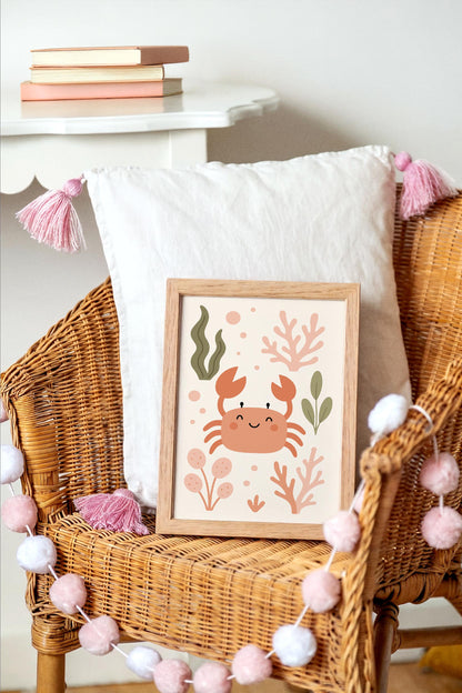 Funny Crab Poster – Cute Kids Wall Art