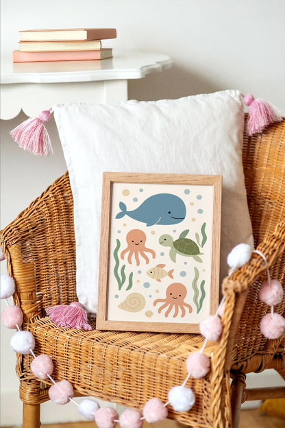 Nautical Animals Poster – Coastal Wall Art