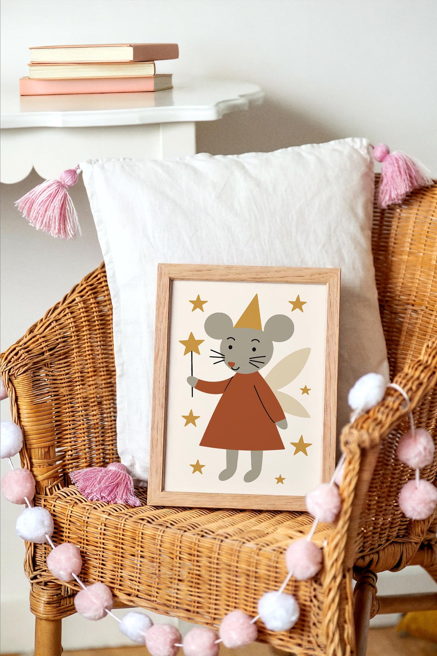 Cute Mouse Fairy Print – Scandinavian Nursery Decor