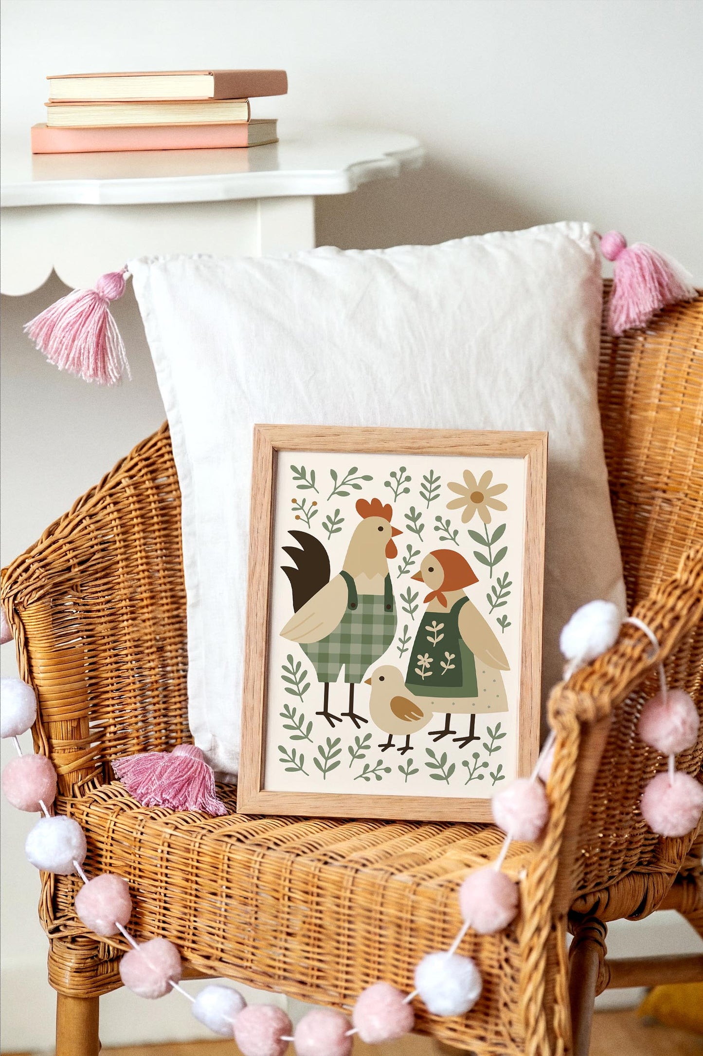 Chicken Family Poster – Farmhouse Animal Wall Art