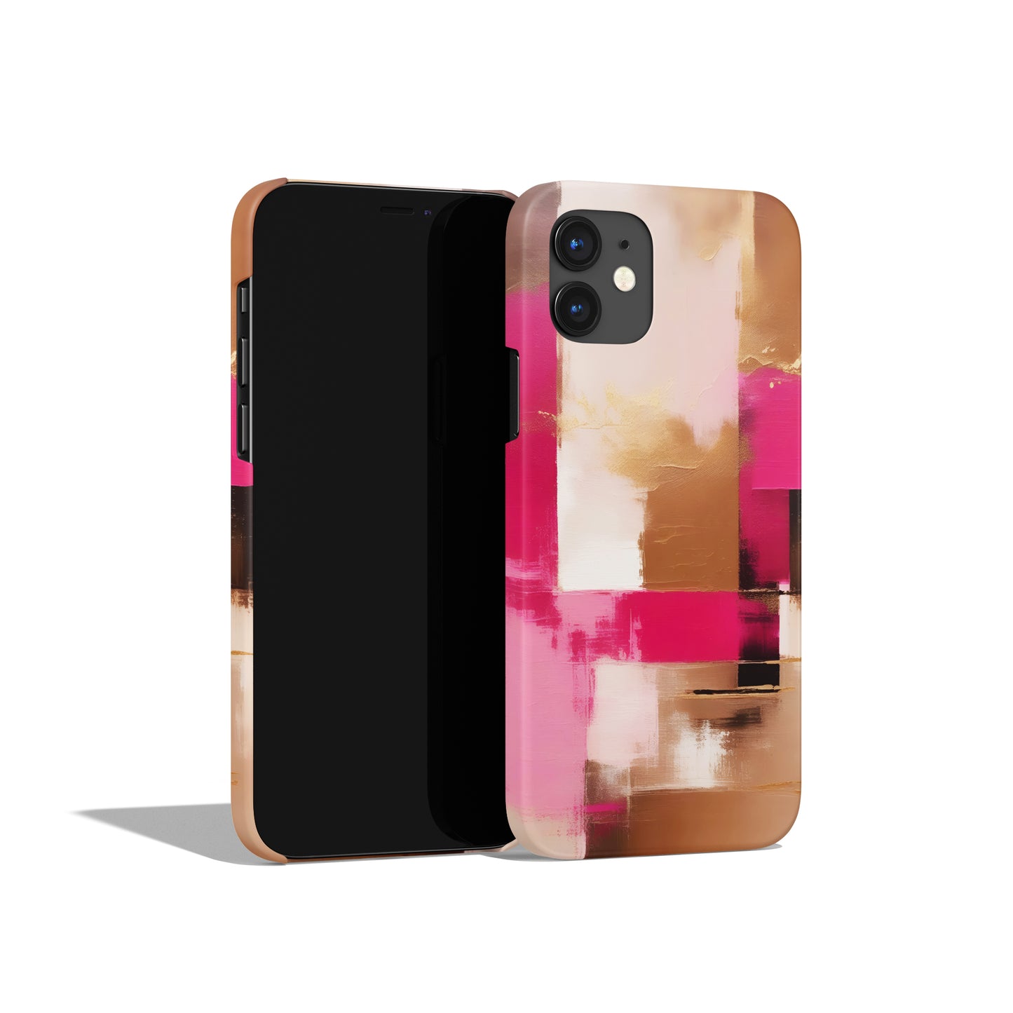 Beige and Pink Painting iPhone Case