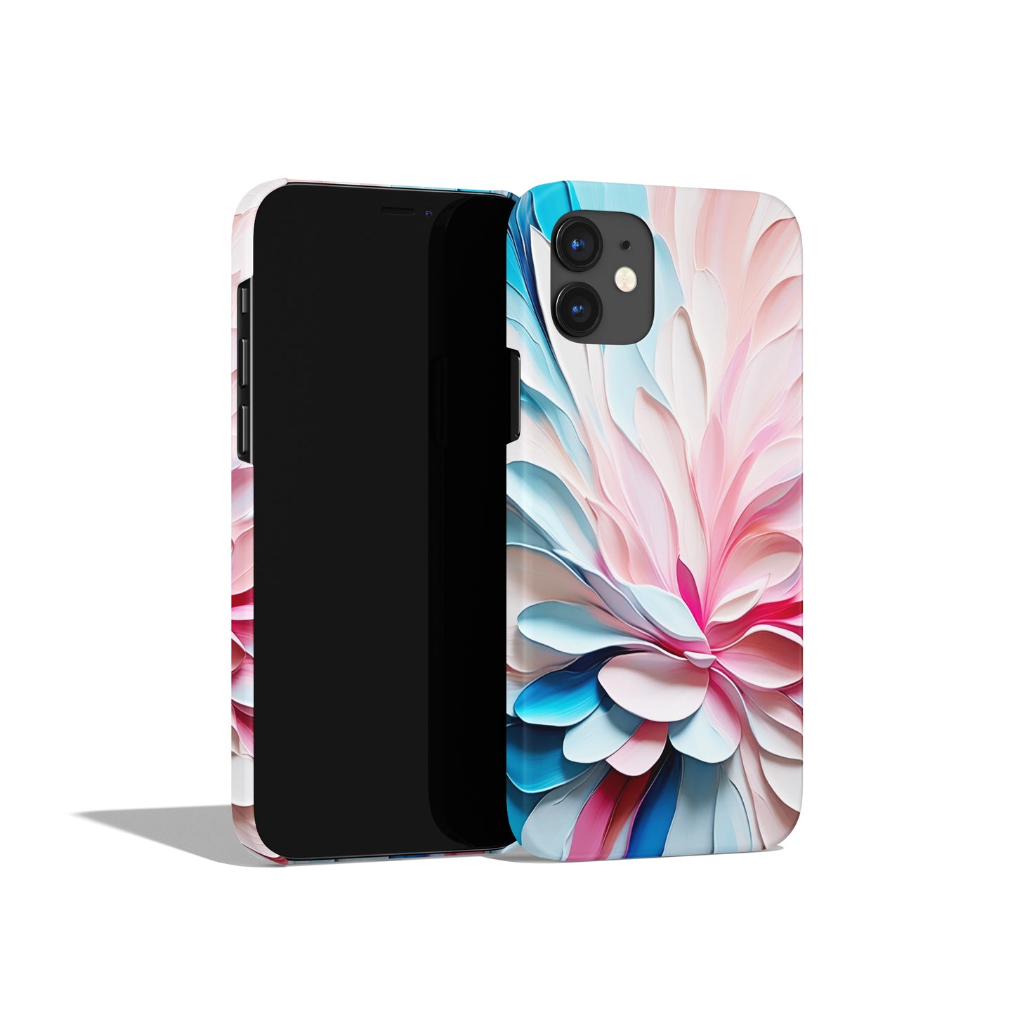 Abstract Flower in Pink and Blue iPhone Case