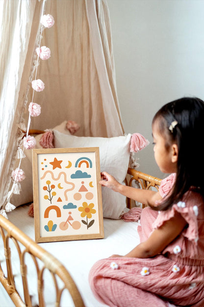 Abstract Kids Room Decor Poster – Playful & Modern Wall Art