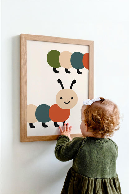 Cute Caterpillar Poster - Nursery Wall Art