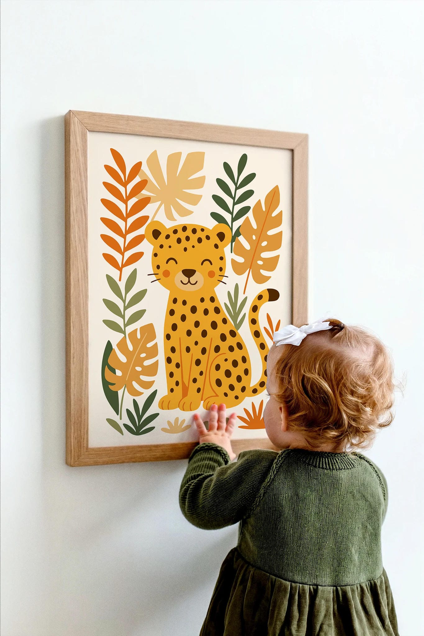 Friendly Cheetah Wall Art – Cute Jungle Animal Print