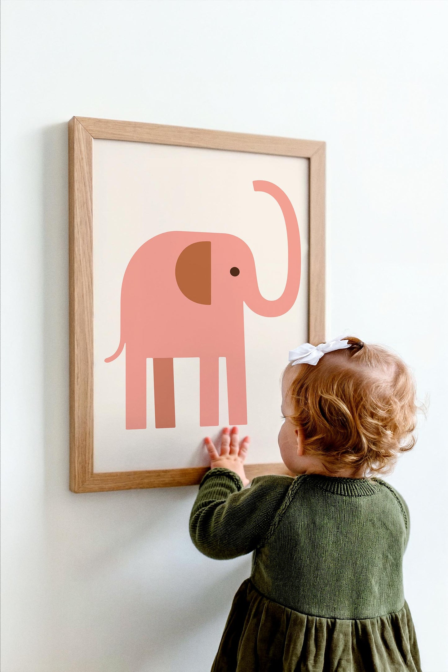 Pink  Elephant Poster - Scandinavian Animal Wall Art