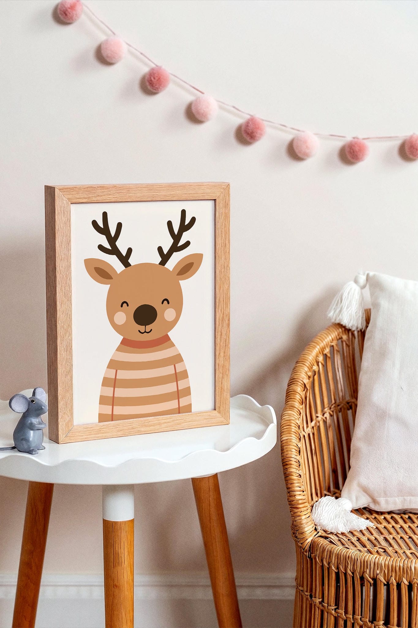 Baby Deer in Sweater Art Print