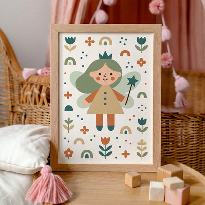 Cute Fairy Art Print - Kids Girl Room Decor