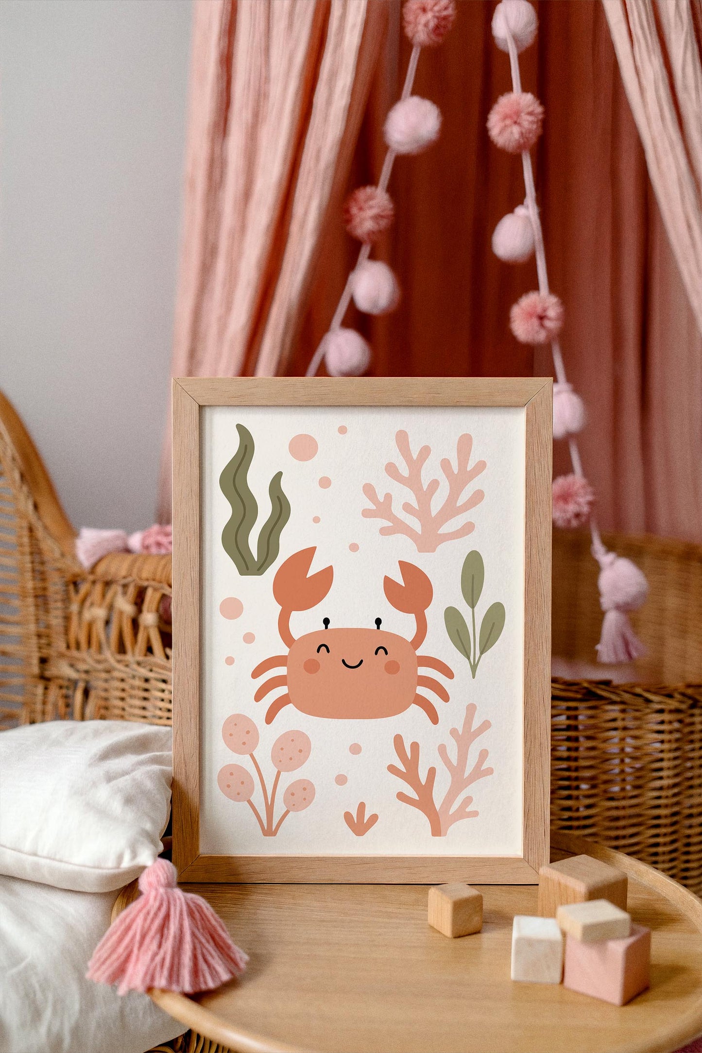 Funny Crab Poster – Cute Kids Wall Art