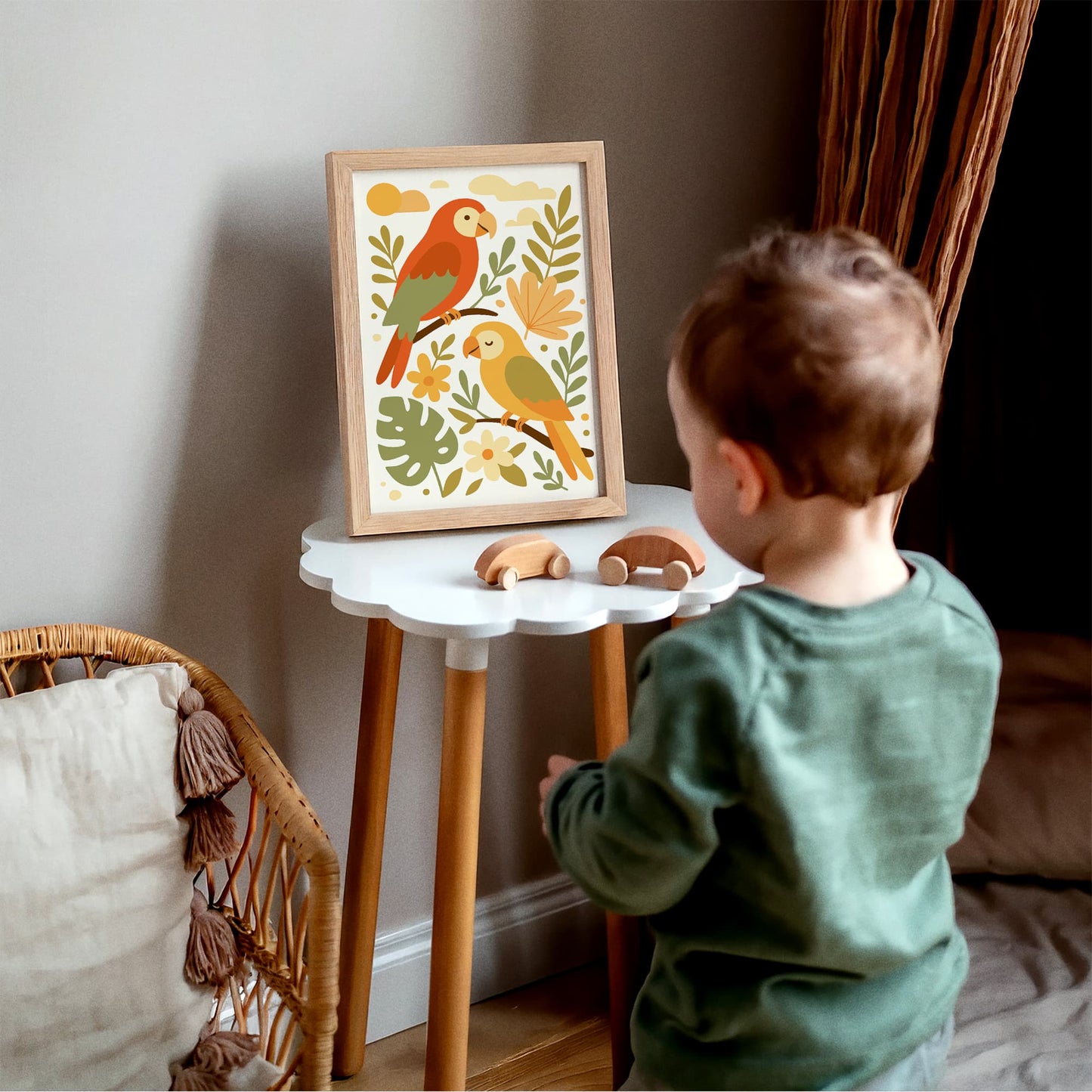 Parrots Poster - Kids Room Tropical Wall Art Print