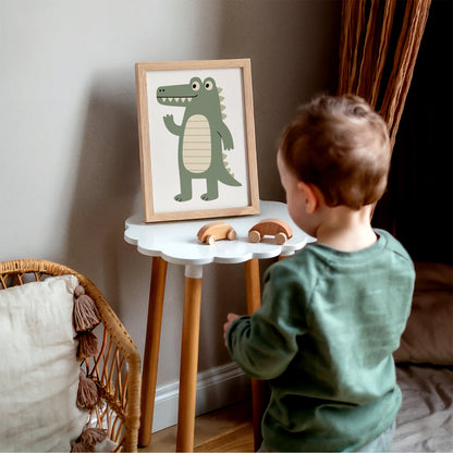 Cute Friendly Crocodil Art Print - Kids Room Wall Decor