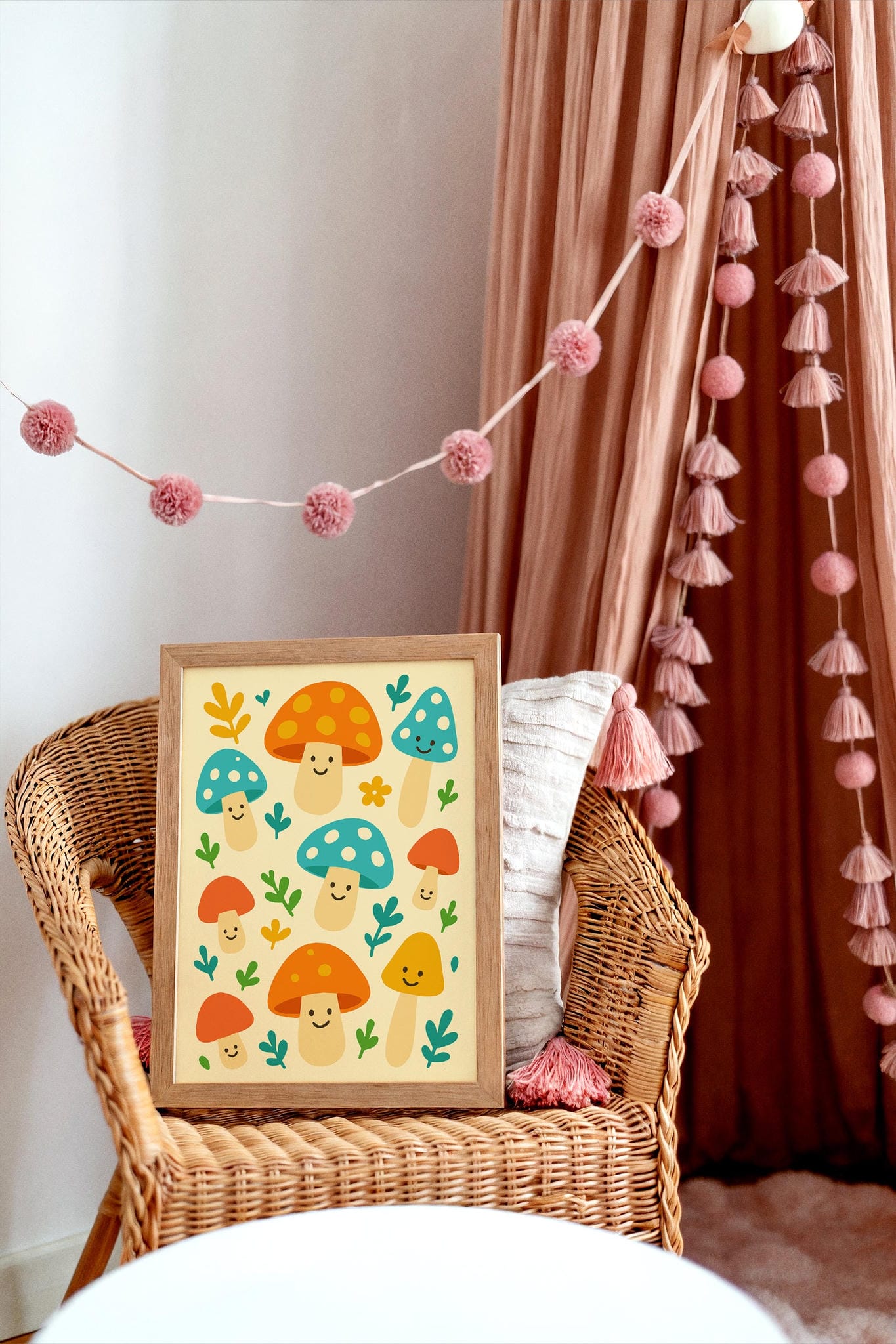 Whimsical Woodland Mushrooms Poster