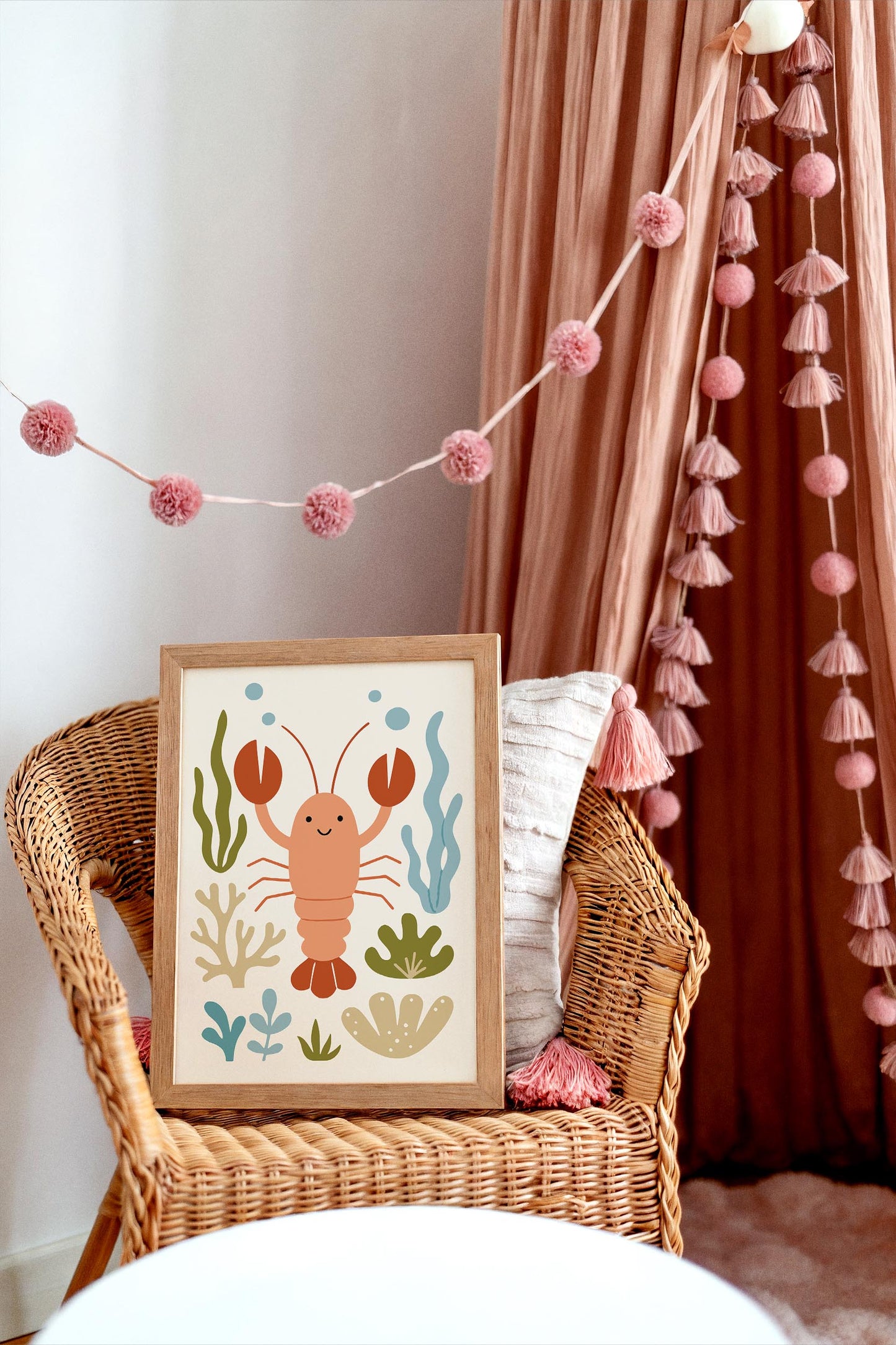 Cute Lobster Poster – Nautical Kids Wall Art