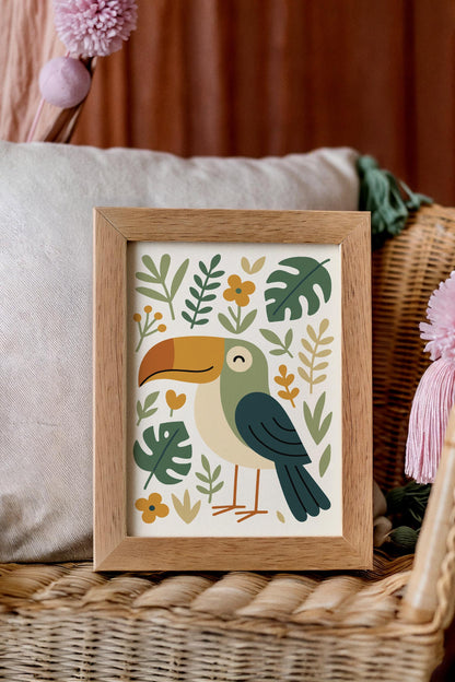 Cute Toucan Print - Jungle Kids Wall Art