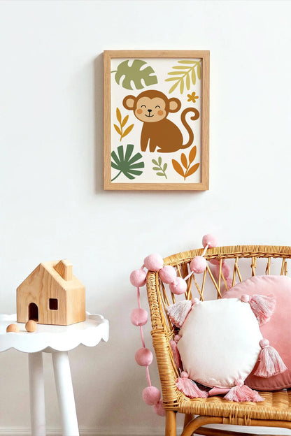 Cute Little Monkey – Jungle Wall Art for Kids