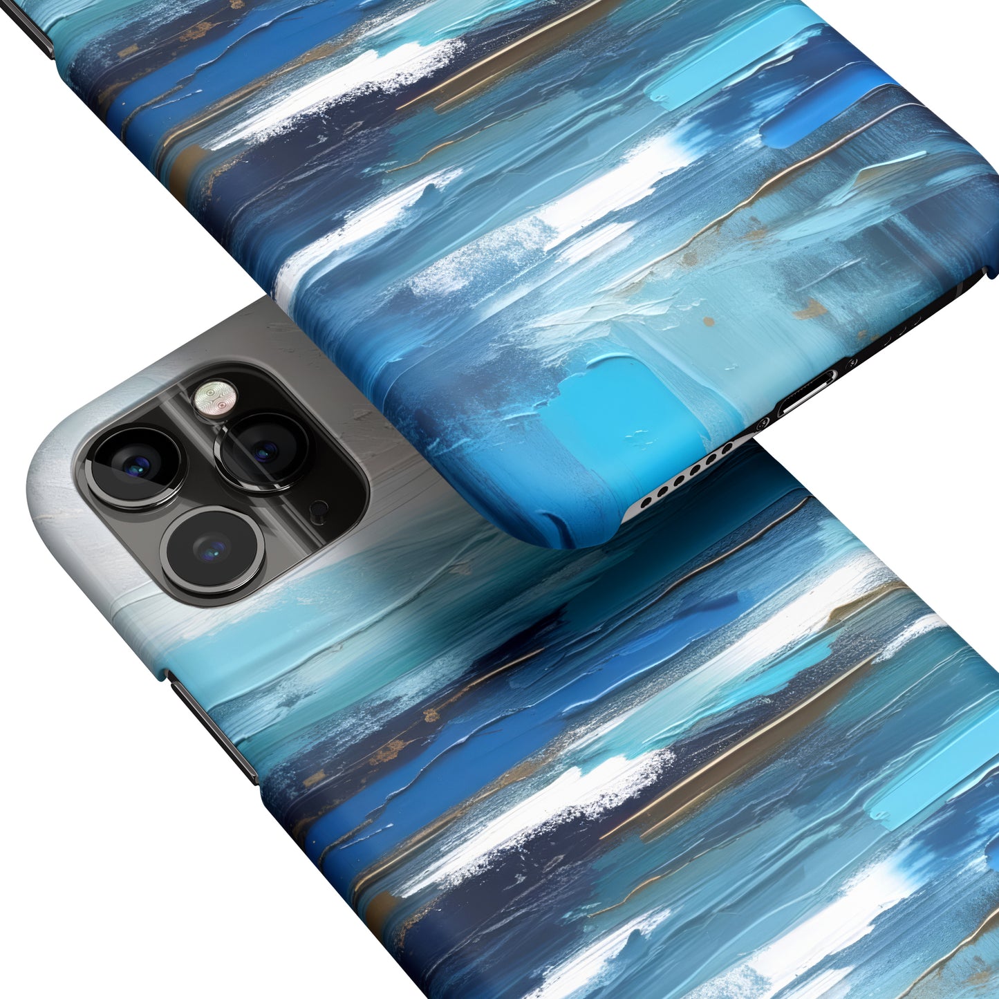 Abstract Waves Blue iPhone Case