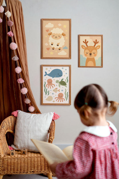 Nautical Animals Poster – Coastal Wall Art