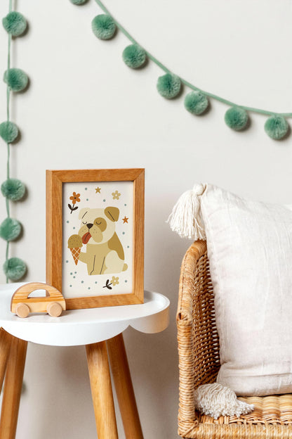 Funny Bulldog Print - Kids Wall Art
