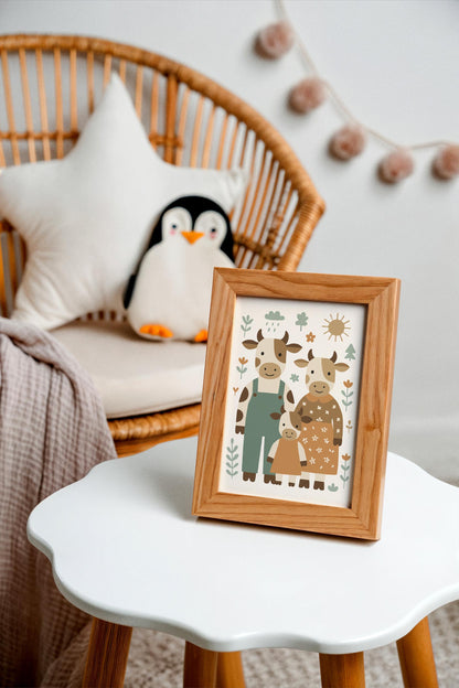 Cow Family Poster - Country Home Wall Decor
