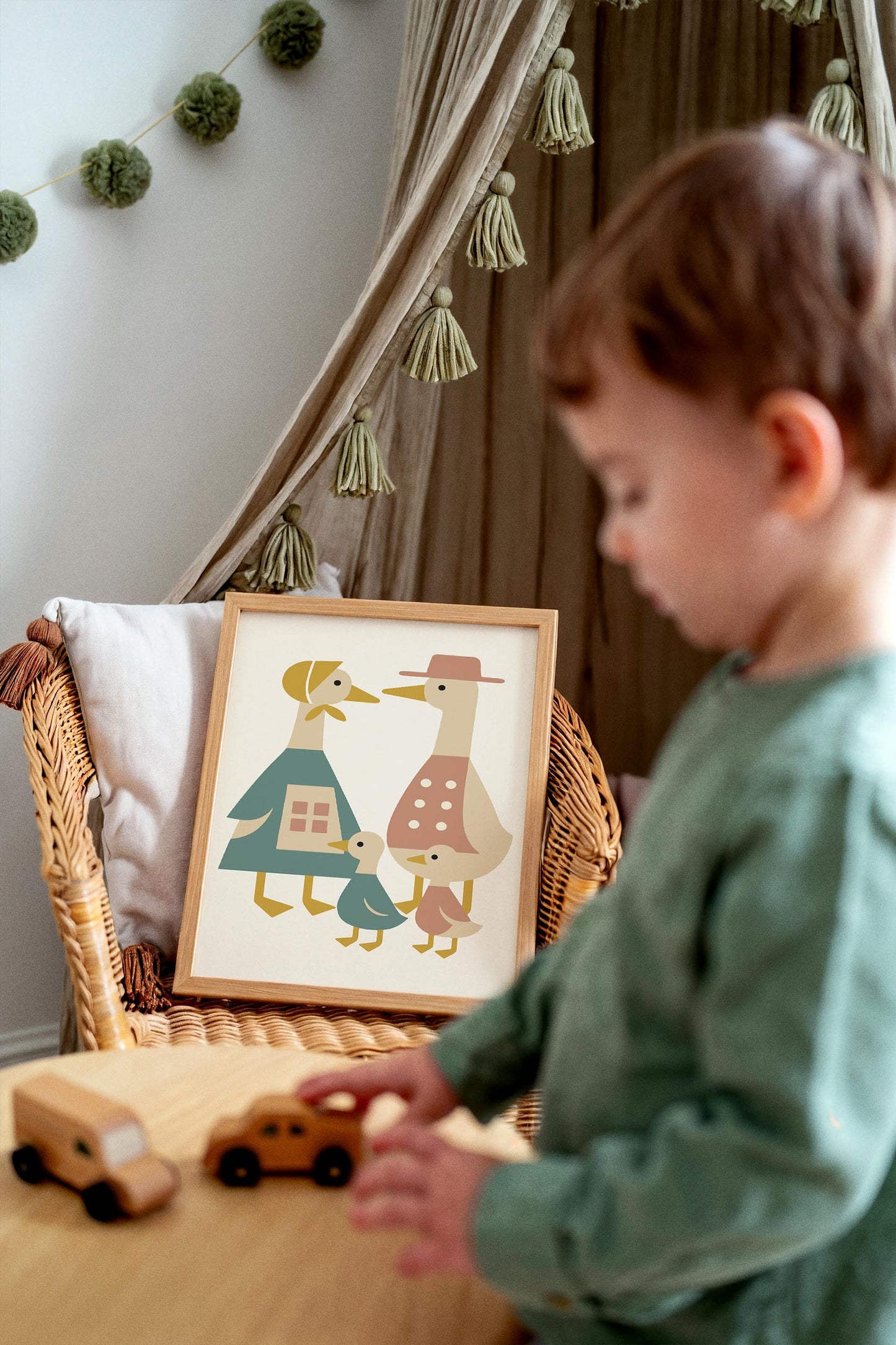 Duck Family Poster - Country Farmhouse Wall Art