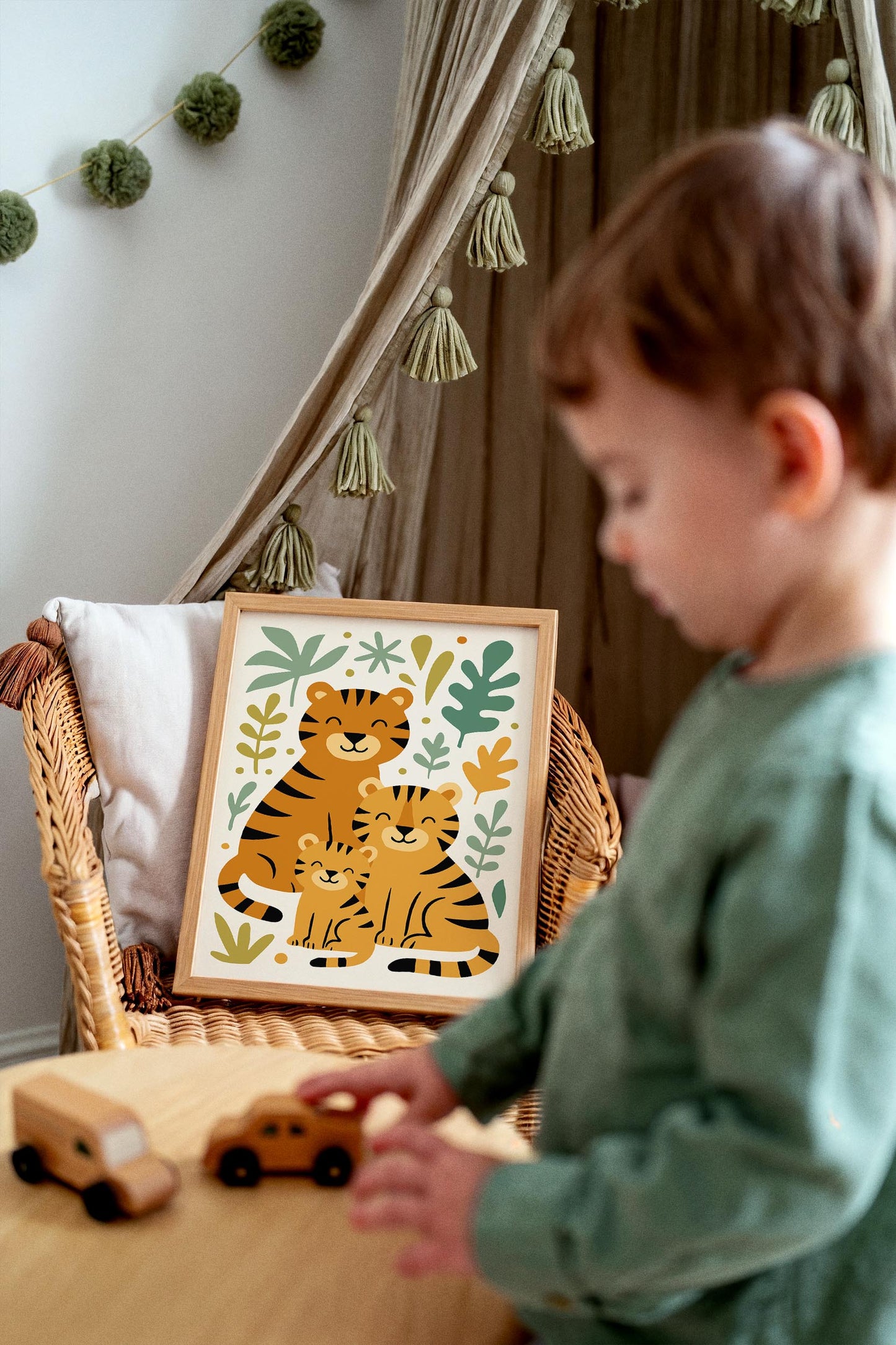 Tiger Family Poster – Jungle Kids Wall Art