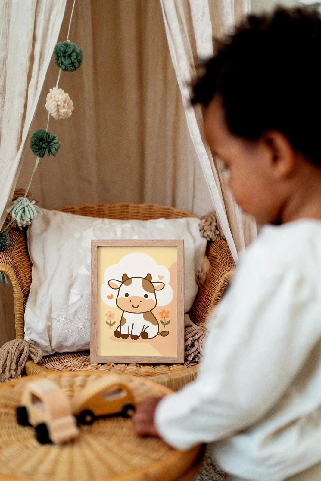 Cute Cow Art Print – Kids’ Room Wall Decor