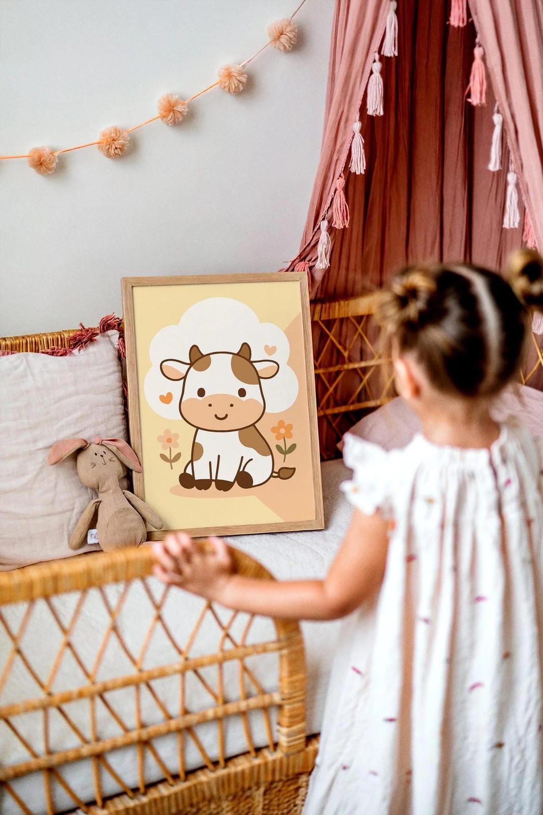 Cute Cow Art Print – Kids’ Room Wall Decor