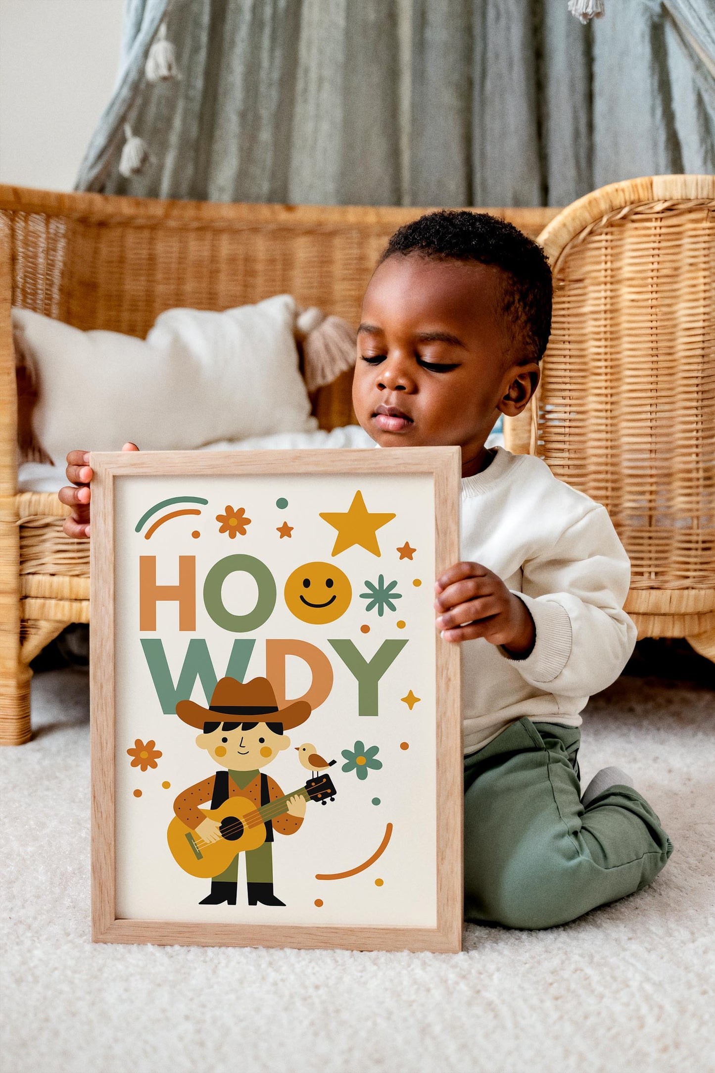 Howdy Cowboy Poster – Western Kids Wall Art