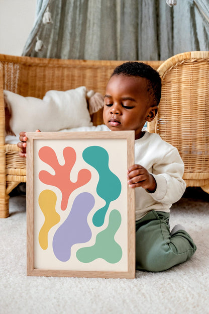 Colorful Abstract Shapes Kids Room Poster